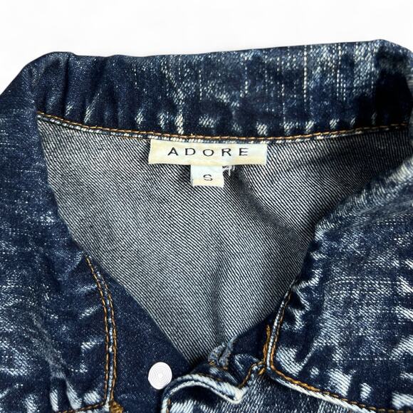 Adore Paisley Patchwork Acid Wash Denim Trucker Jacket Women’s Small - Picture 4 of 4